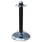 Cue Rack - Black & Chrome Free Standing -Floor/Round/Holds 6 Cues