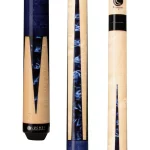 Cue - Lucasi - Custom Deep Blue Stained & Natural Super Birdseye Wrapless Cue
