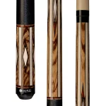 Cue - Lucasi - Custom Maple/Zebrawood & Imitation Bone/Cocobolo Cue with Embossed Leather Wrap