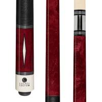 Cue - Lucasi - Custom Venetian Red Diamond Series Cue with Black Linen Wrap