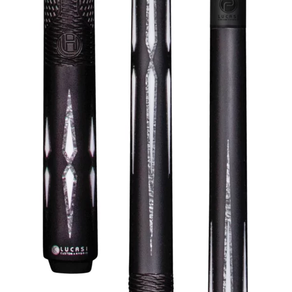 Cue - Lucasi - Pinnacle Black/Imitation Bone Cue With Carbon Fiber Shaft