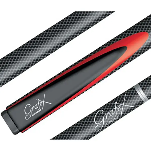 Cue - Grafex Supreme - 2 piece - Black/Red Adjust Weight 13mm
