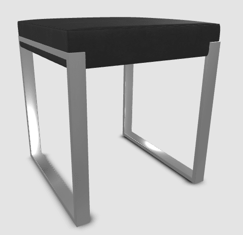 Furniture - Fusion Stool - 1 Seater - PC Grey - Black Seat