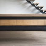 Furniture - Fusion - Stainless Steel Legs - 4 seater Bench Seat - Black