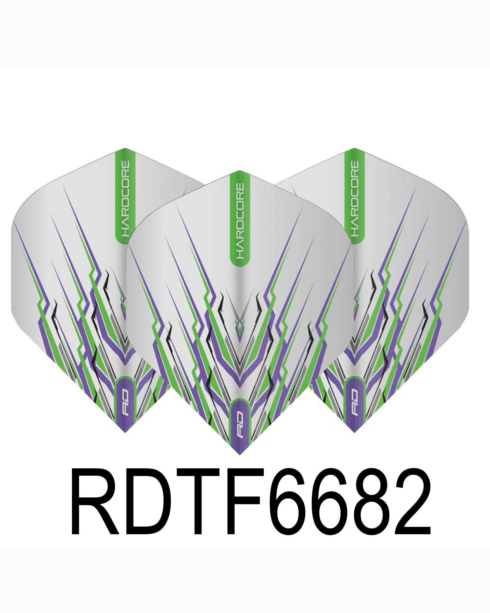 RDTF6682-Peter-Wright-Mohawk-Green-Dart-Flights-002_W.jpg Dart Flights - Red Dragon - Lime & Purple Thunder - Image 1